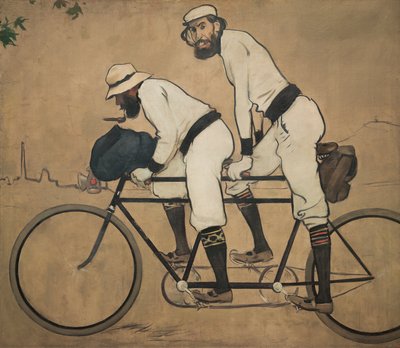 Ramon Casas and Pere Romeu on a Tandem by Ramon Casas i Carbo